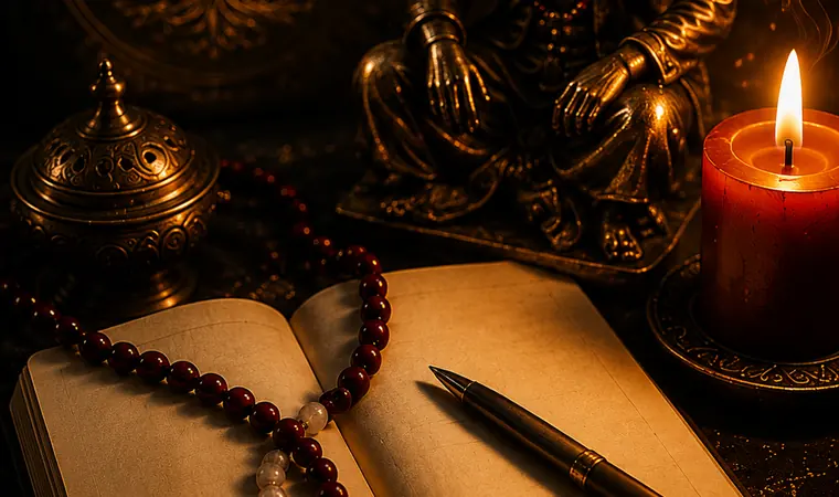 Cartas simbólicas em composição espiritual